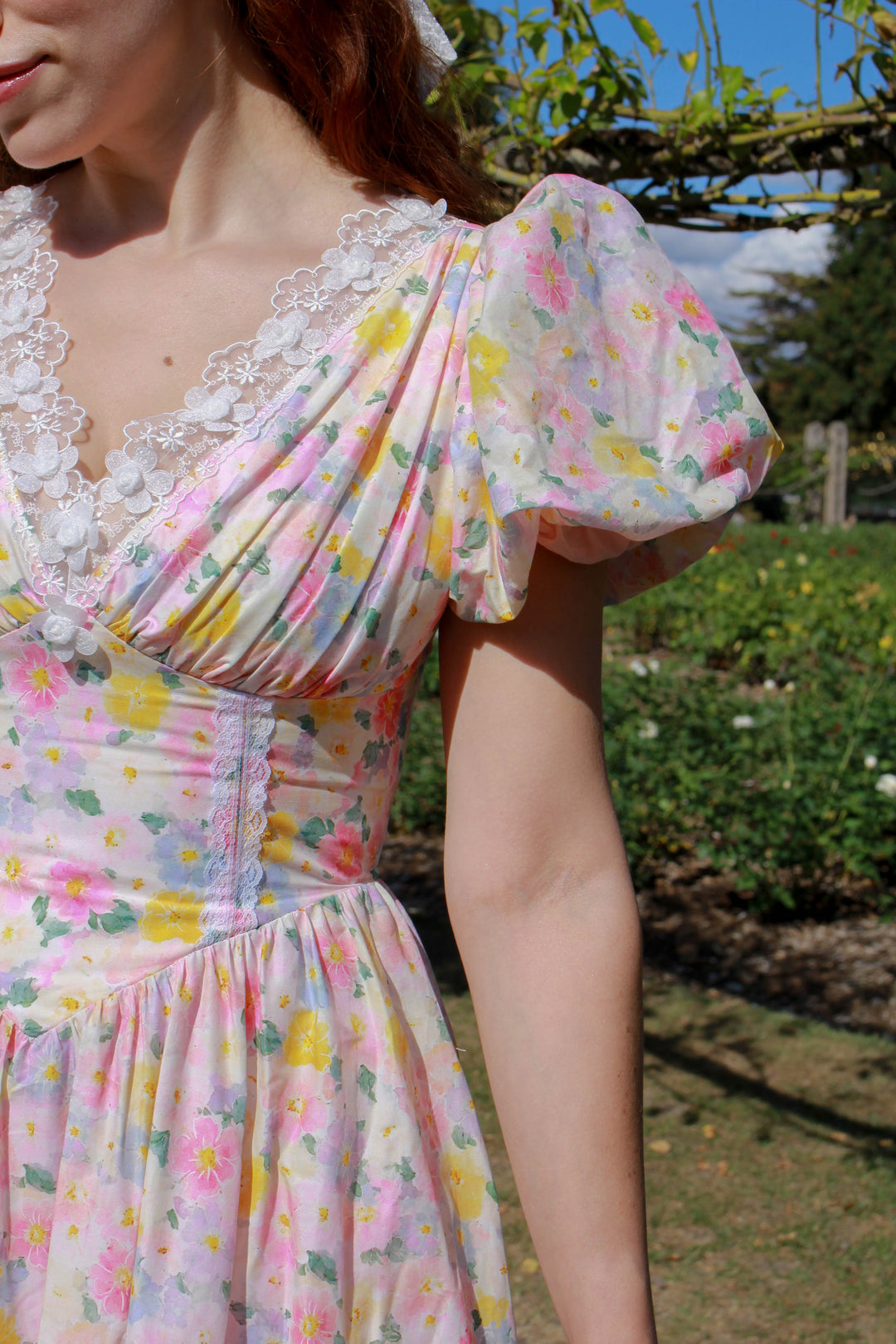 Painted Bloom Midi Dress - Pink