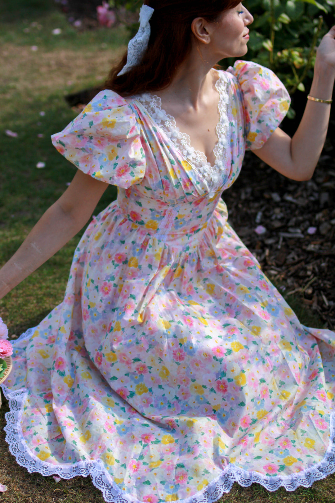 Painted Bloom Midi Dress - Pink