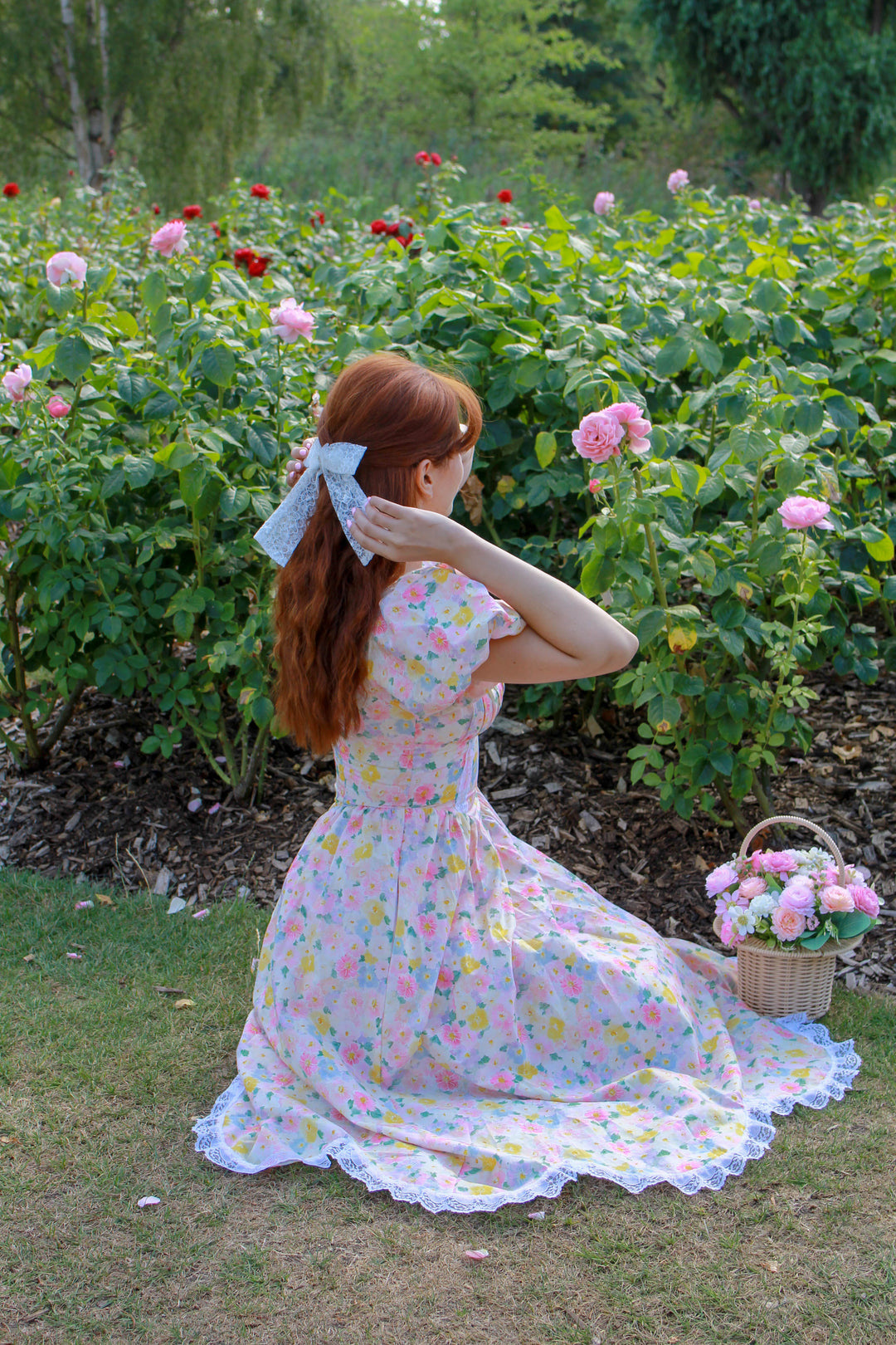 Painted Bloom Midi Dress - Pink