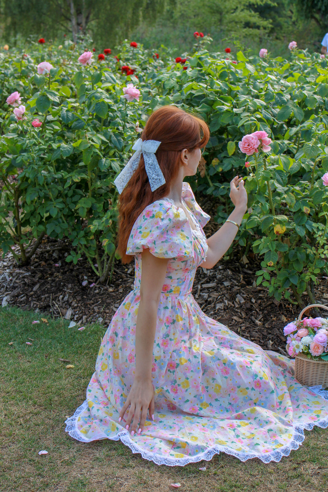 Painted Bloom Midi Dress - Pink