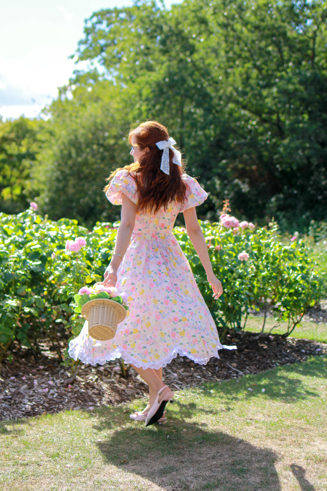 Painted Bloom Midi Dress - Pink