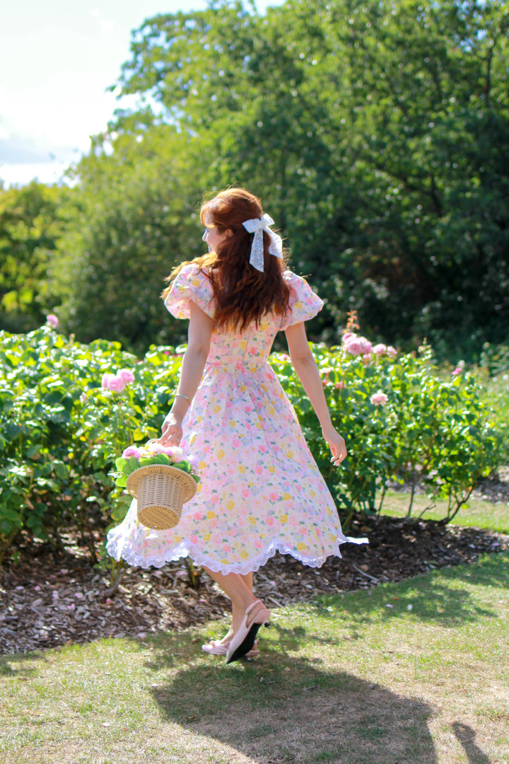 Painted Bloom Midi Dress - Pink