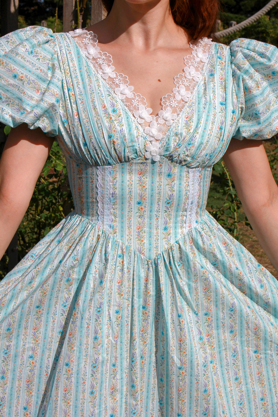 Secret Bloom Midi Dress - Blue