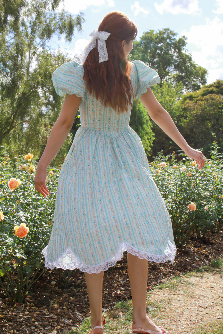 Secret Bloom Midi Dress - Blue