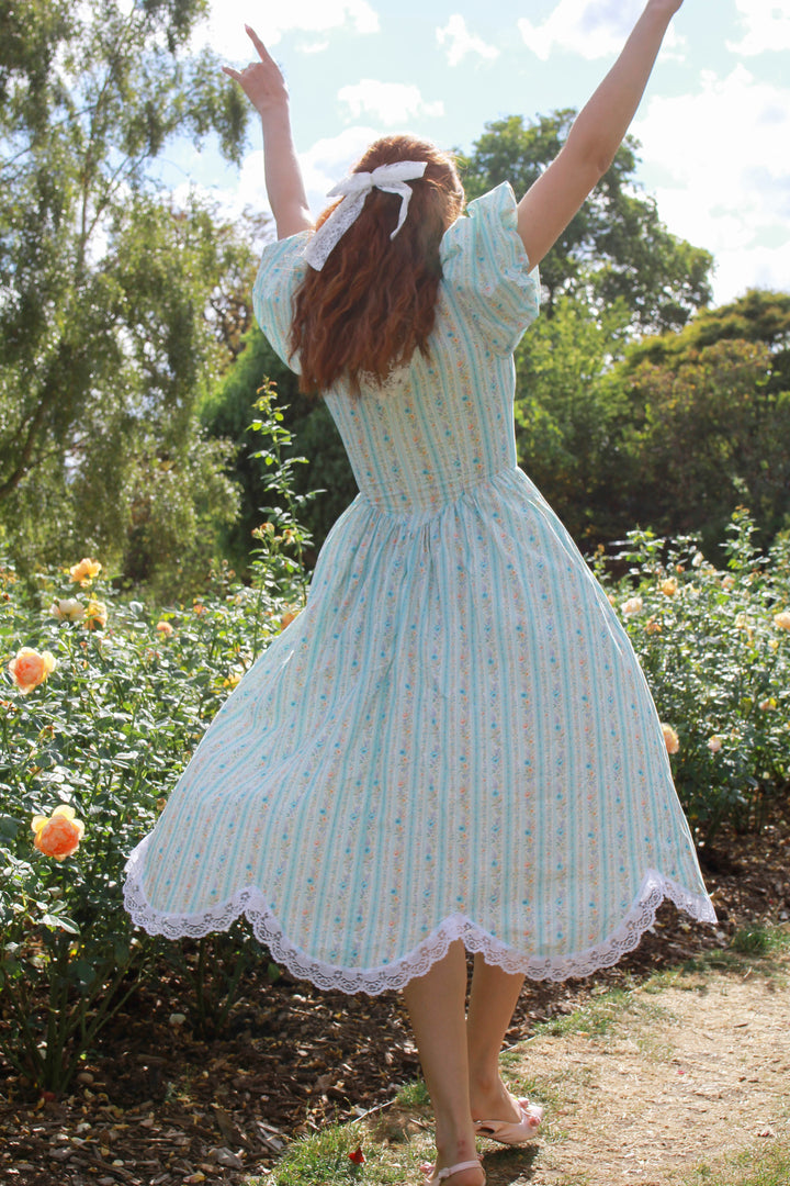 Secret Bloom Midi Dress - Blue