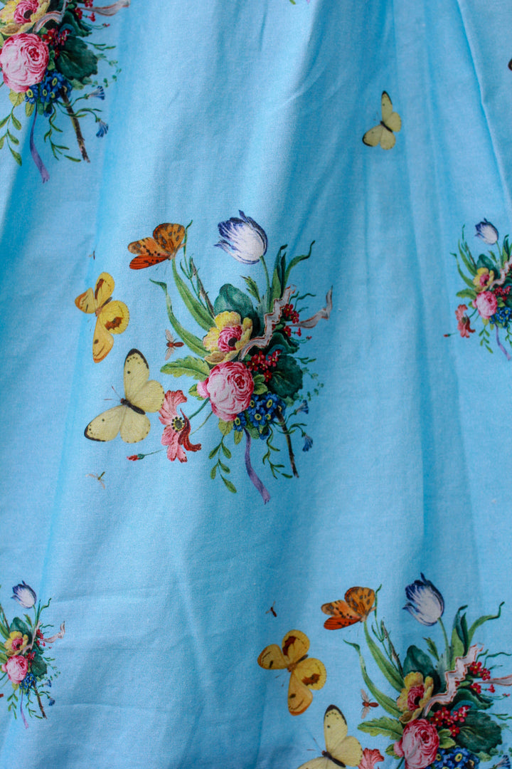 Botanical Heirloom Corset Midi Dress - Blue