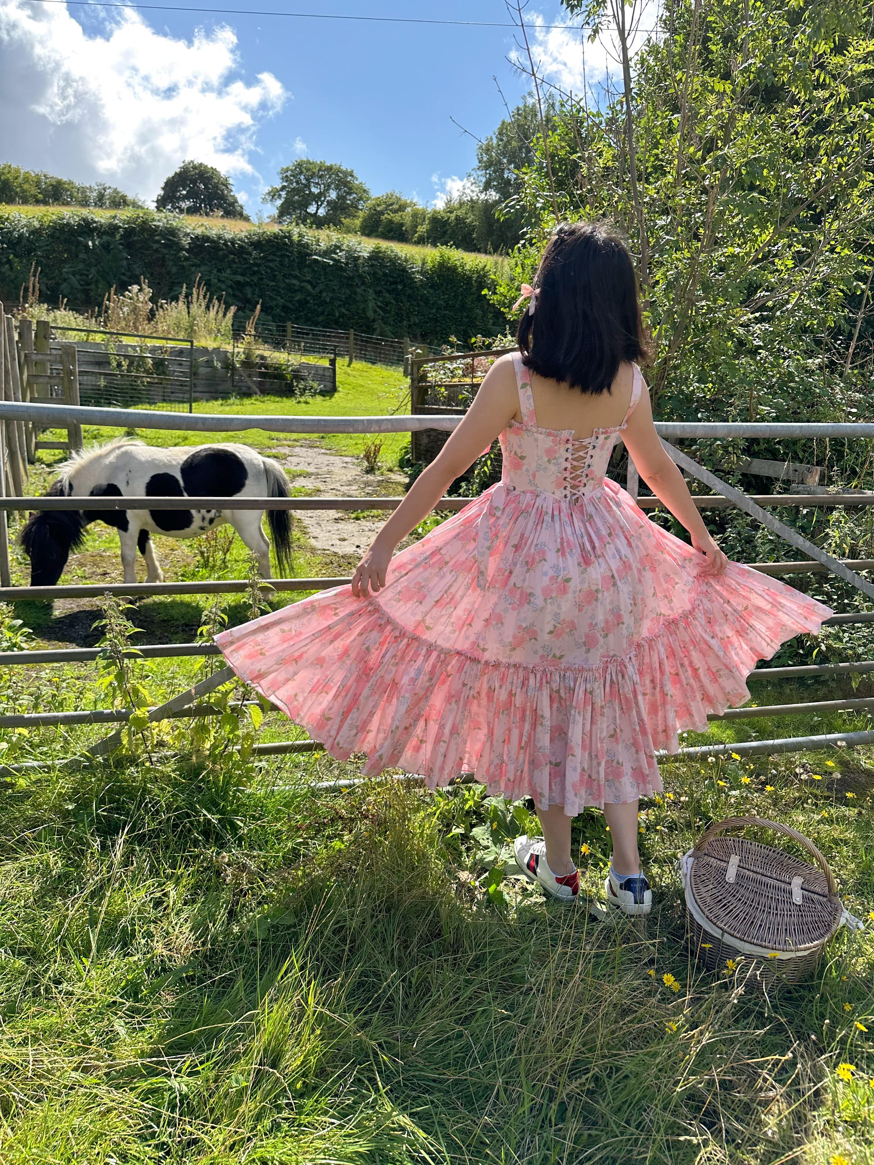 Garden Symphony Corset Midi Dress - Pink – Fairy Tong