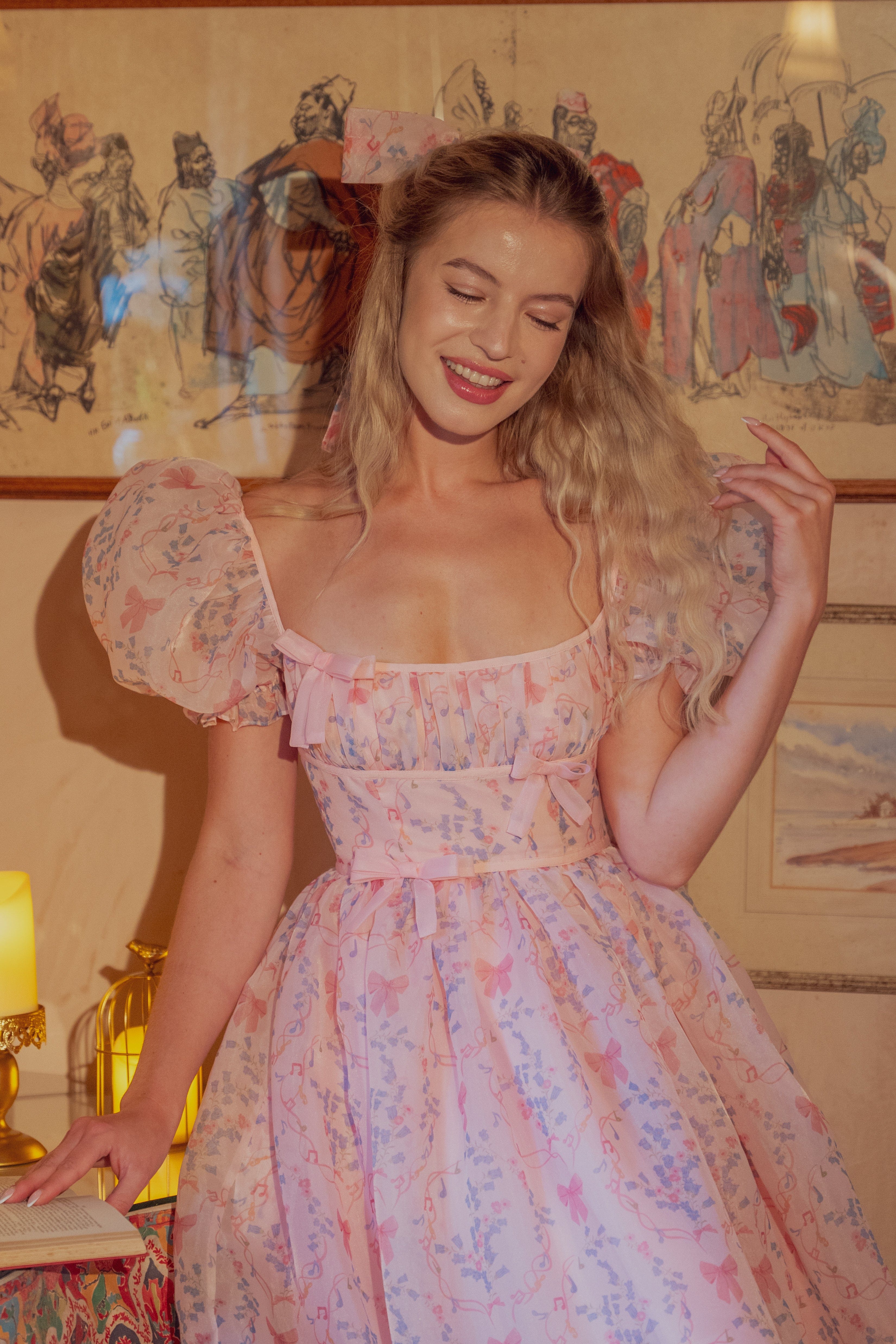 Rococo Melody Midi Dress - Blush – Fairy Tong
