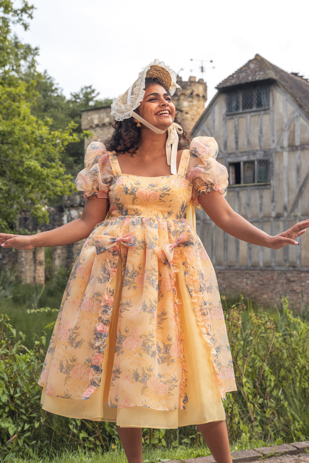 Rose Waltz Midi Dress - Sunshine Yellow Fairy Tong Rose Waltz Midi Dress - Sunshine Yellow Fairy Tong