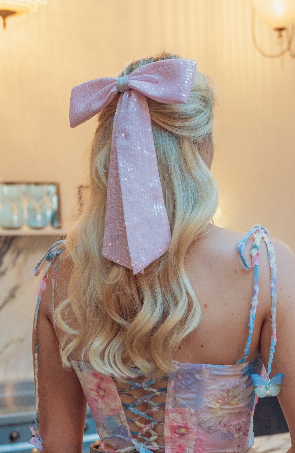 Fairy Tong Accessory Rainbow Sequin Hair Bow
