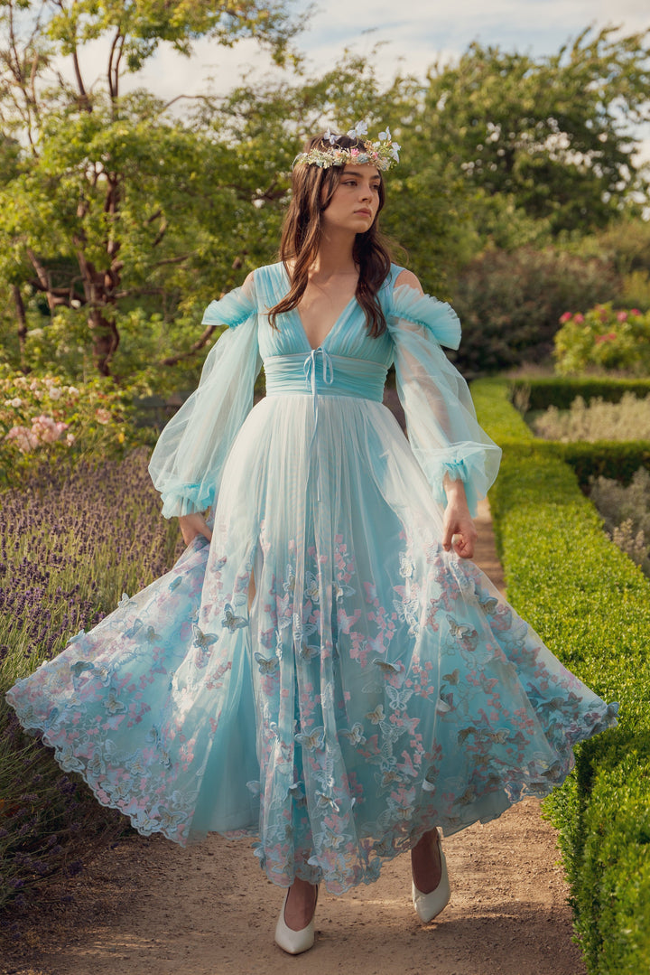 Fairy Tong dress Aurora Butterfly Gown - Baby Blue