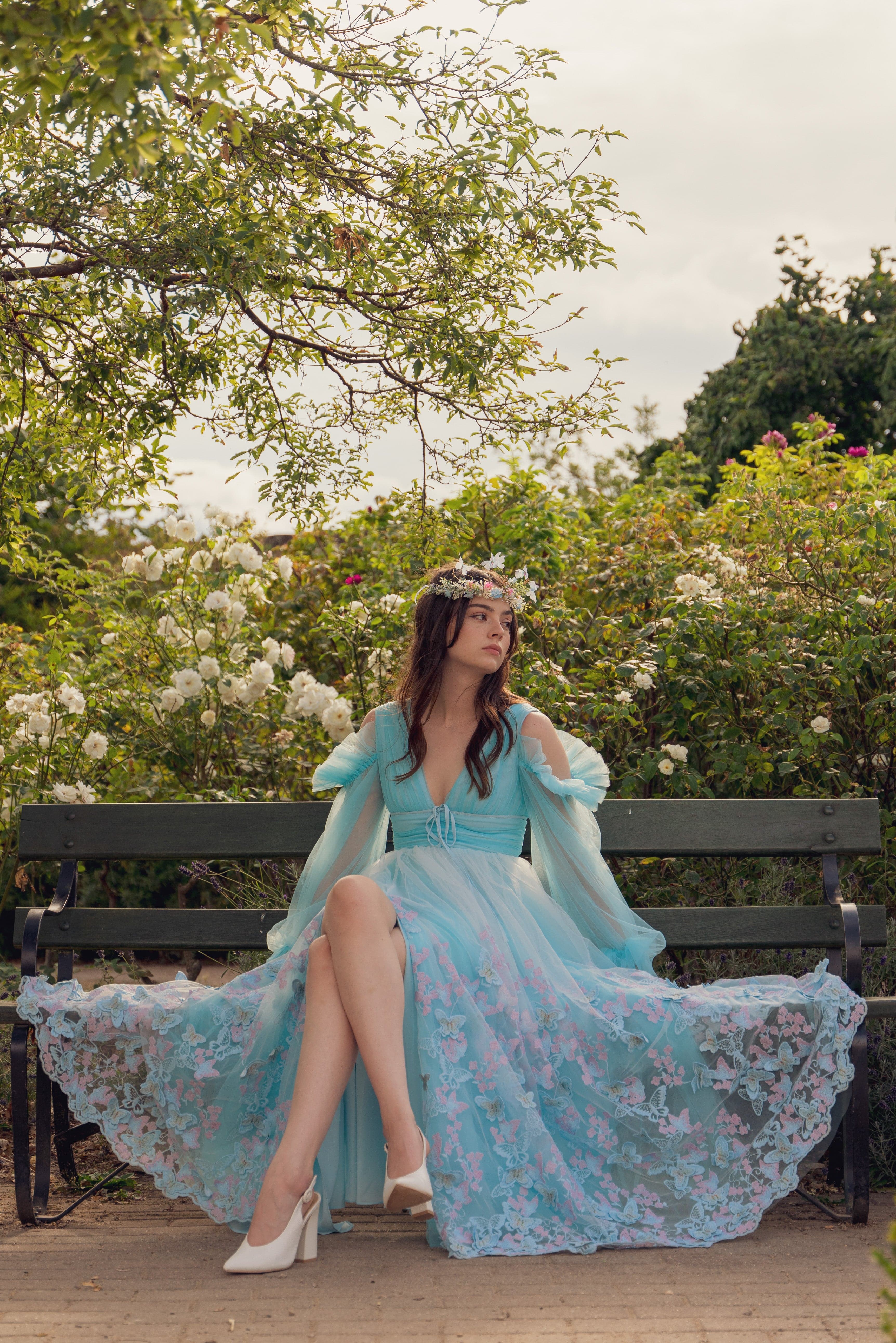 Aurora Butterfly Gown - Baby Blue – Fairy Tong