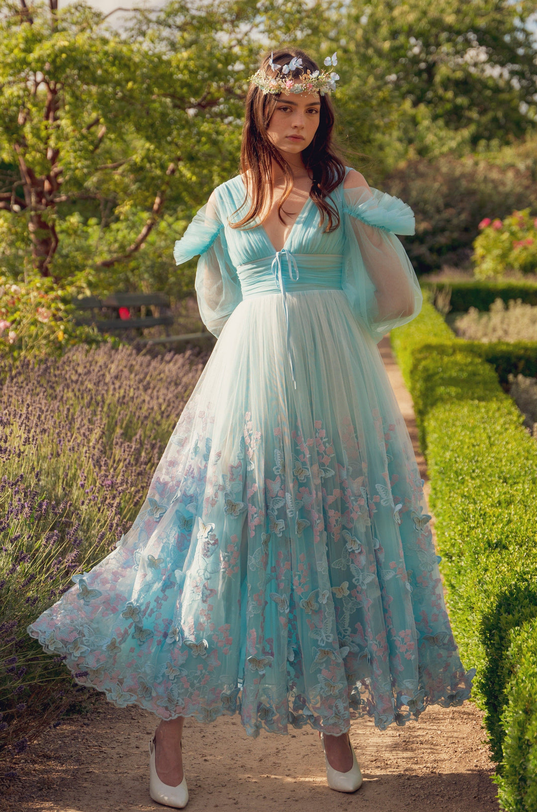 Fairy Tong dress Aurora Butterfly Gown - Baby Blue