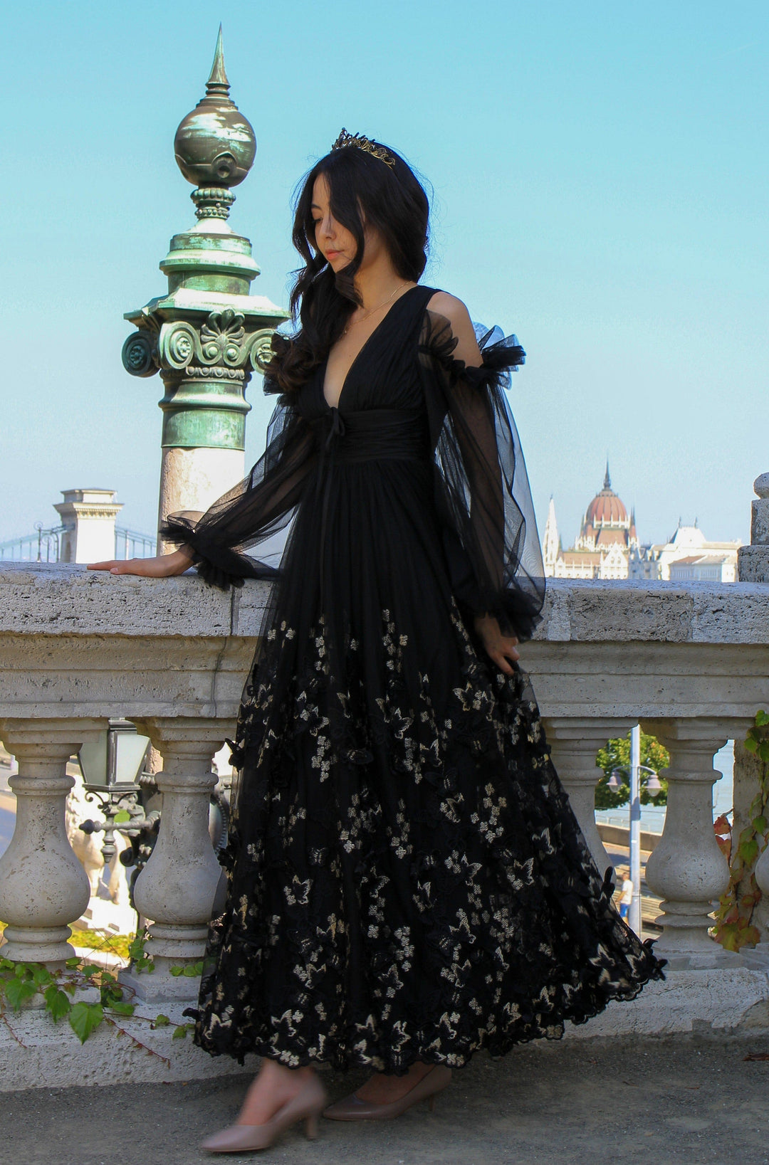 Aurora Butterfly Gown - Black Fairy Tong Aurora Butterfly Gown - Black Fairy Tong
