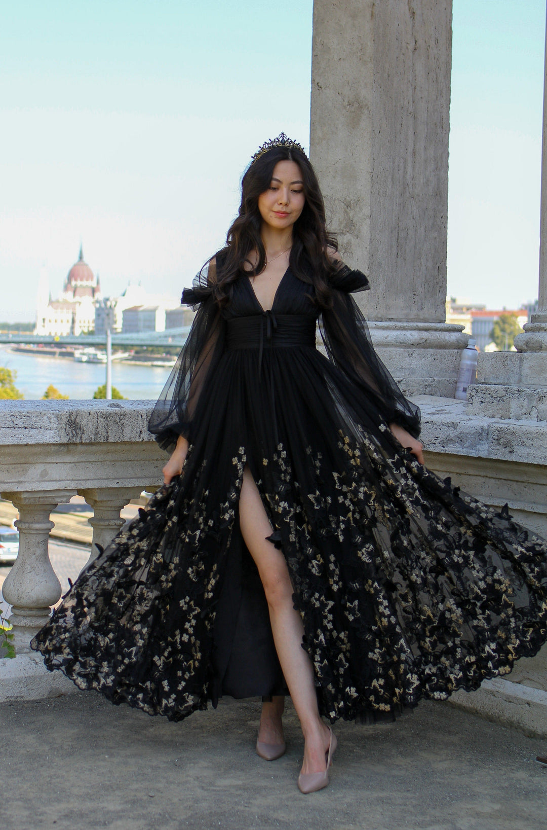 Aurora Butterfly Gown - Black Fairy Tong Aurora Butterfly Gown - Black Fairy Tong