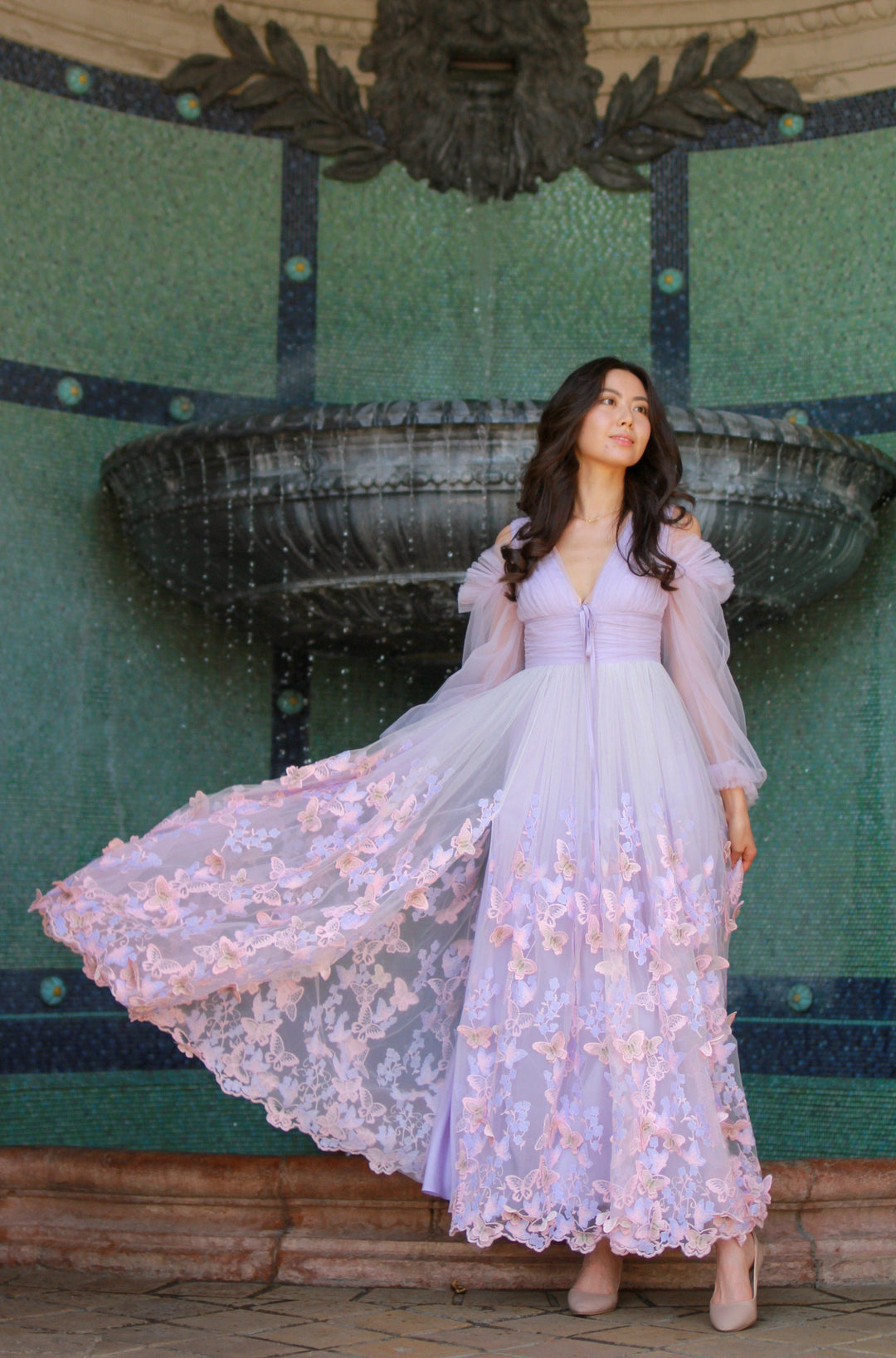 plum lace aurora dress Aurora Butterfly Gown