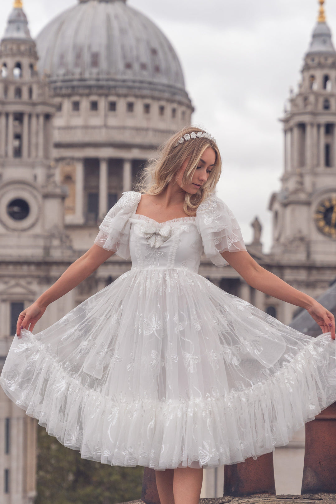 Bow Angel Sequin Midi Dress Fairy Tong Bow Angel Sequin Midi Dress Fairy Tong