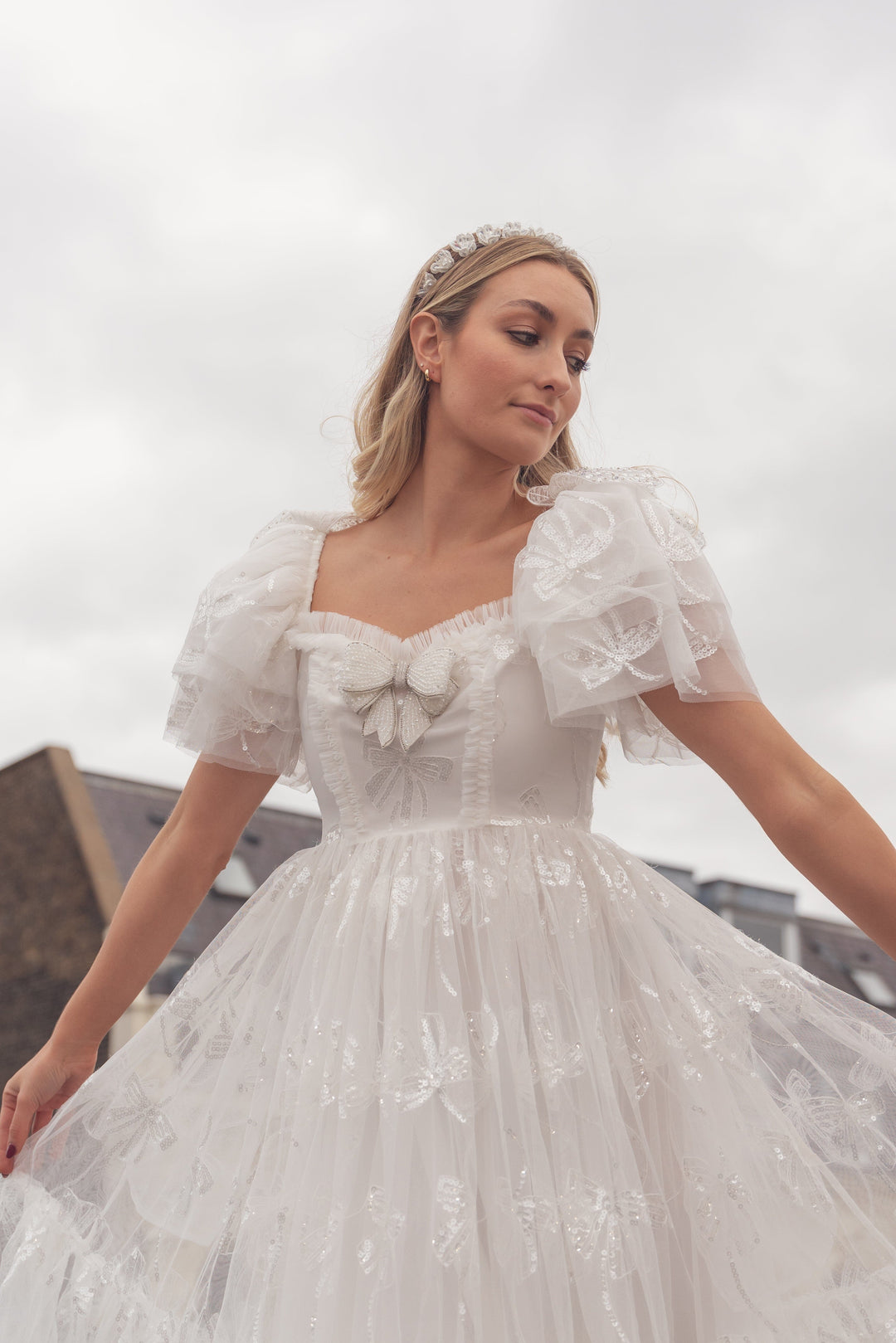 Bow Angel Sequin Midi Dress Fairy Tong Bow Angel Sequin Midi Dress Fairy Tong