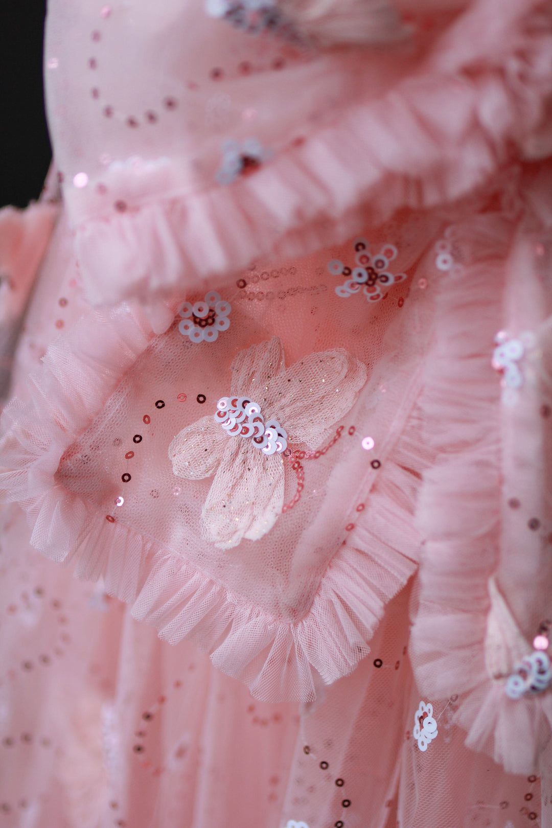 Fairy Tong dress Butterfly Fairy Sequin Midi Dress - Peach