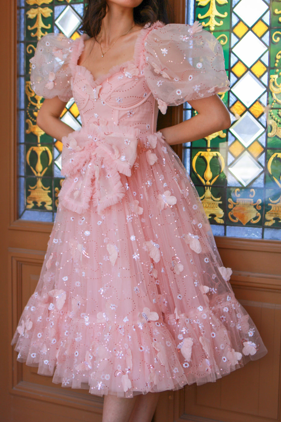 Papiyon Butterfly Dress in Peach