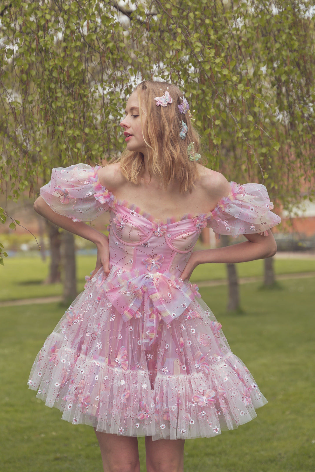 butterfly jersey tutu dress Butterfly Fairy Sequin Mini Dress with Train