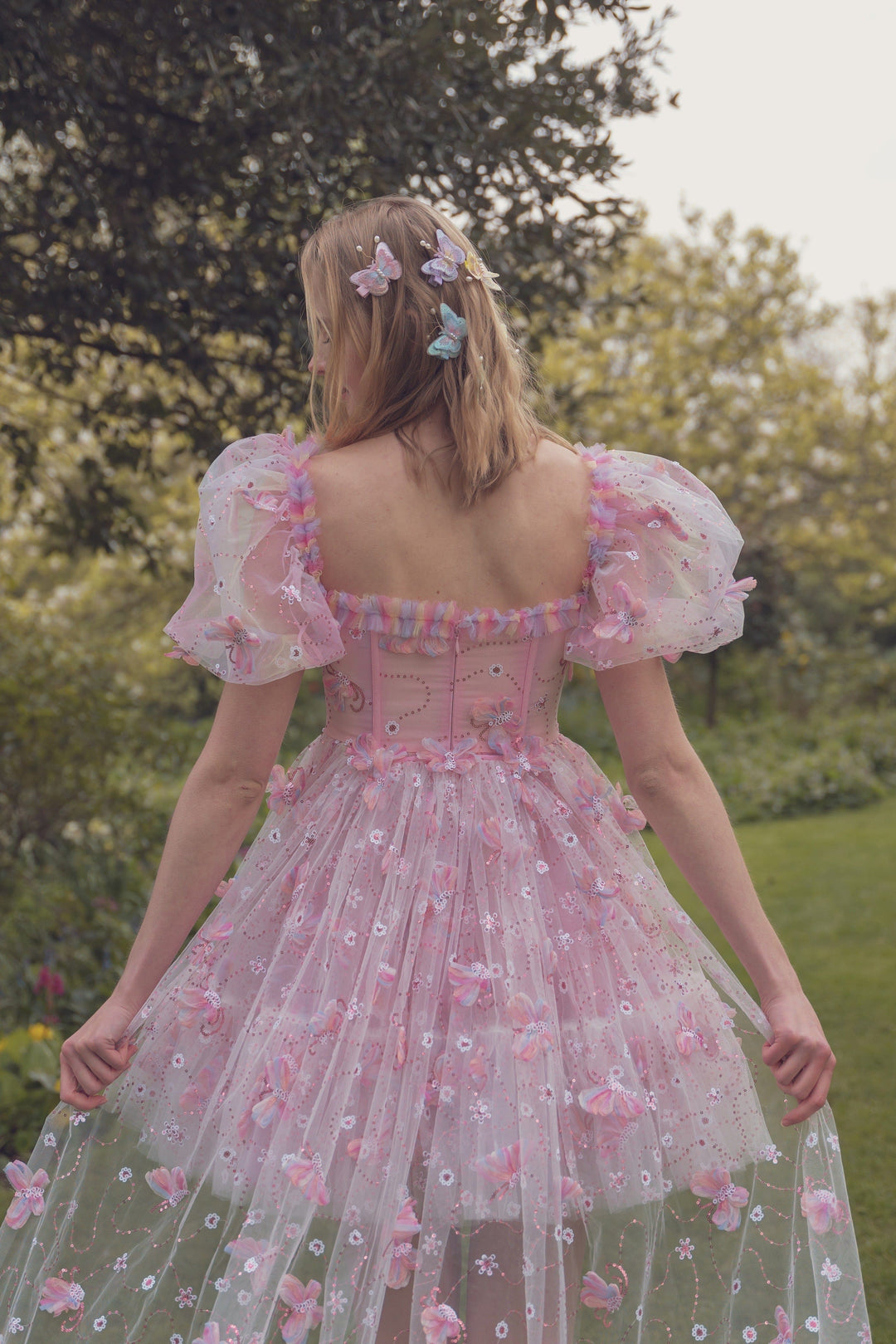 Butterfly Fairy Sequin Mini Dress with Train - Rainbow Fairy Tong Butterfly Fairy Sequin Mini Dress with Train - Rainbow Fairy Tong