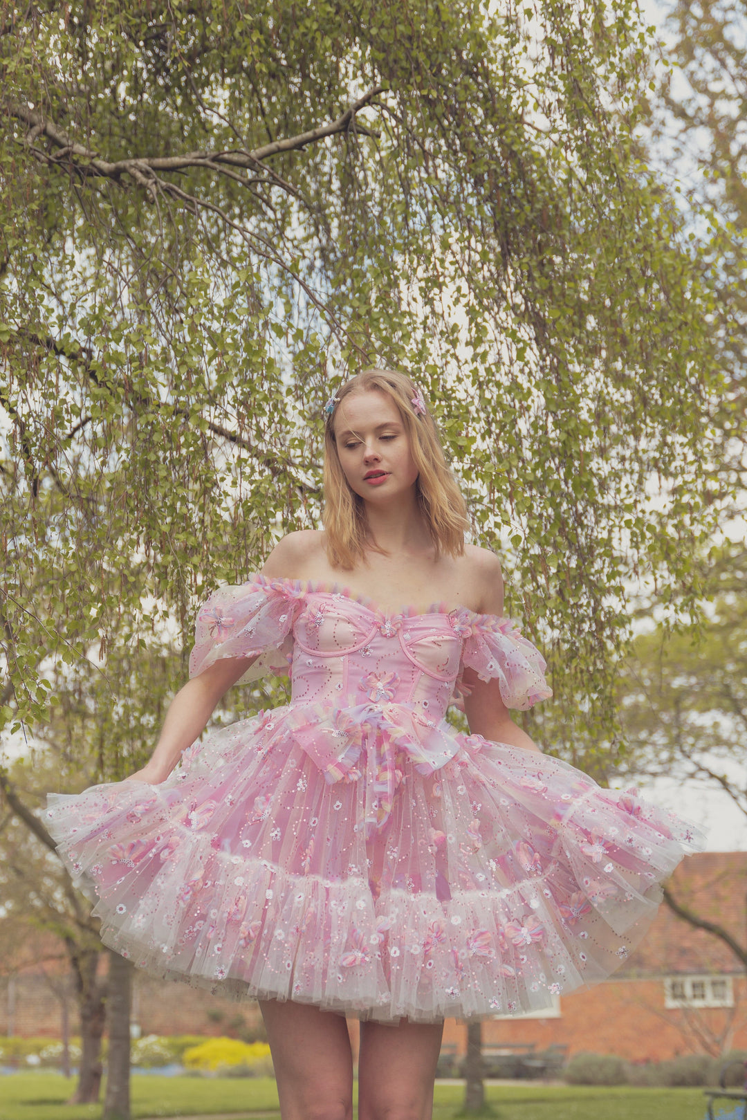 Butterfly Fairy Sequin Mini Dress with Train - Rainbow Fairy Tong Butterfly Fairy Sequin Mini Dress with Train - Rainbow Fairy Tong
