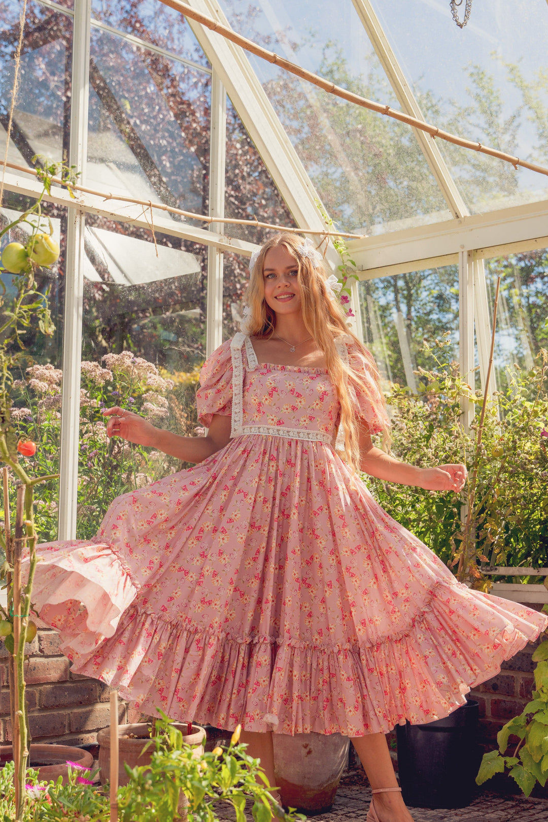 Fairy Tong dress Cottage Magic Midi Dress - Dusty Pink