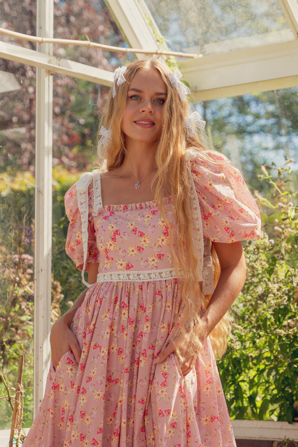Fairy Tong dress Cottage Magic Midi Dress - Dusty Pink