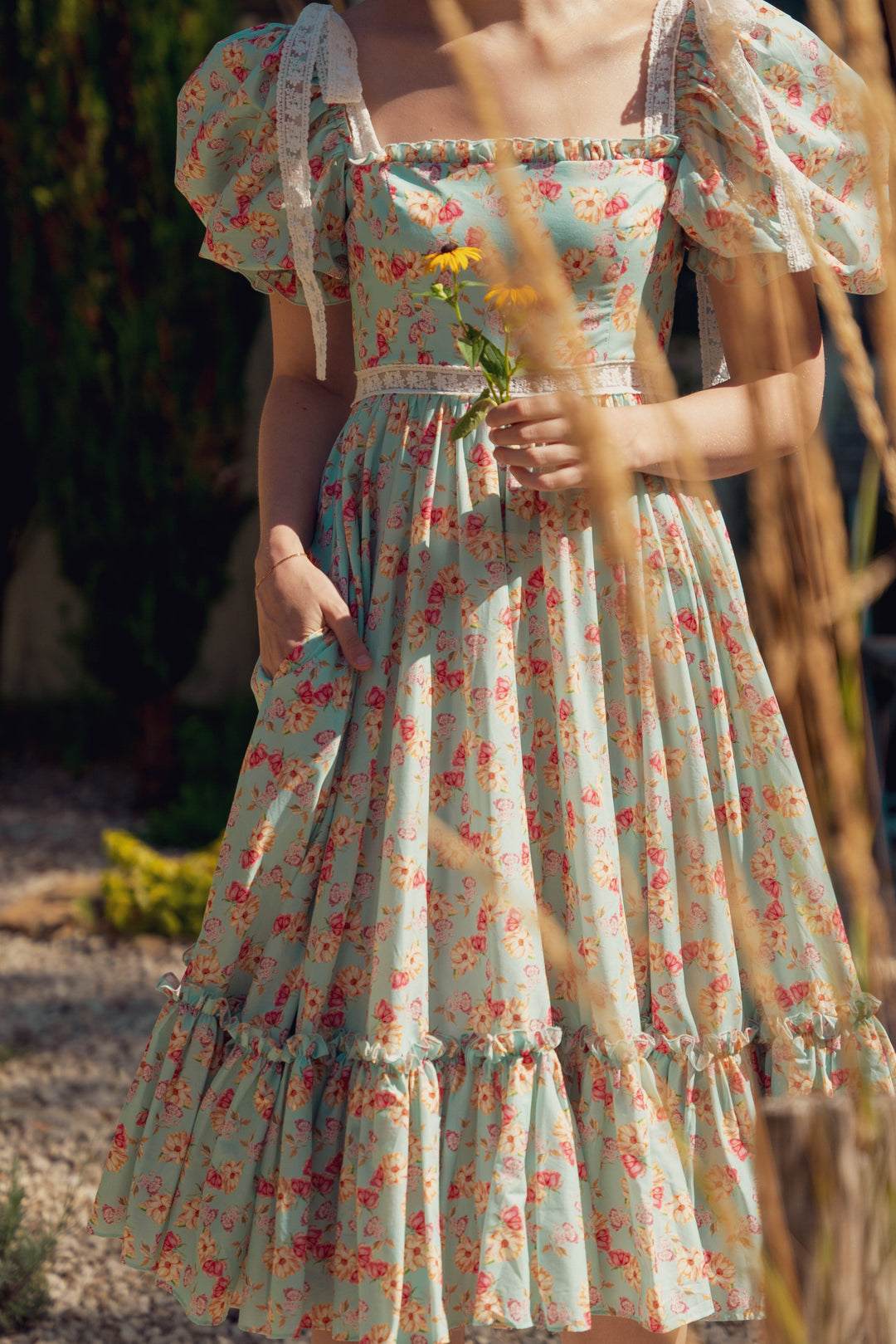Cottage Magic Midi Dress - Light Turquoise Fairy Tong Cottage Magic Midi Dress - Light Turquoise Fairy Tong