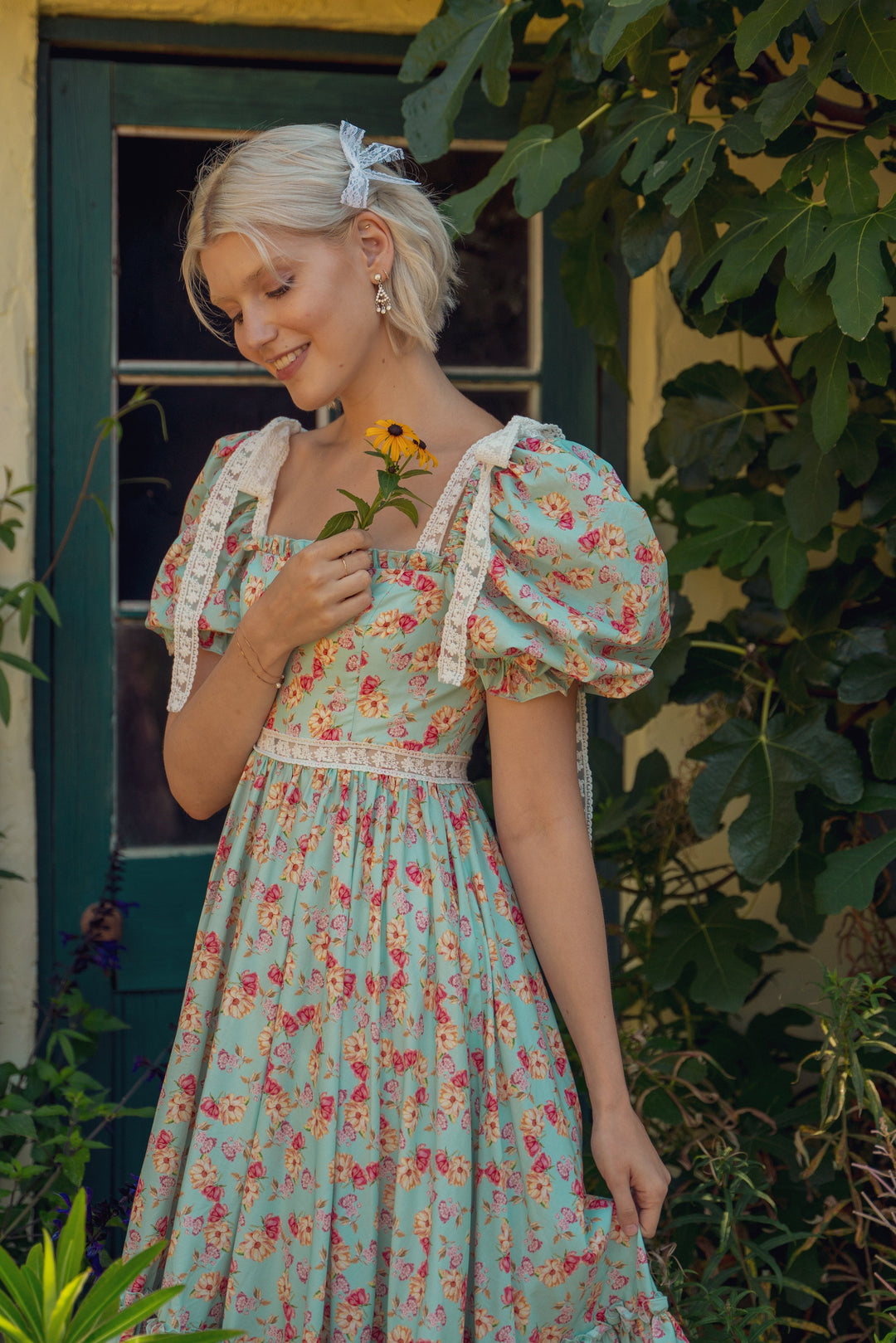 Cottage Magic Midi Dress - Light Turquoise Fairy Tong Cottage Magic Midi Dress - Light Turquoise Fairy Tong