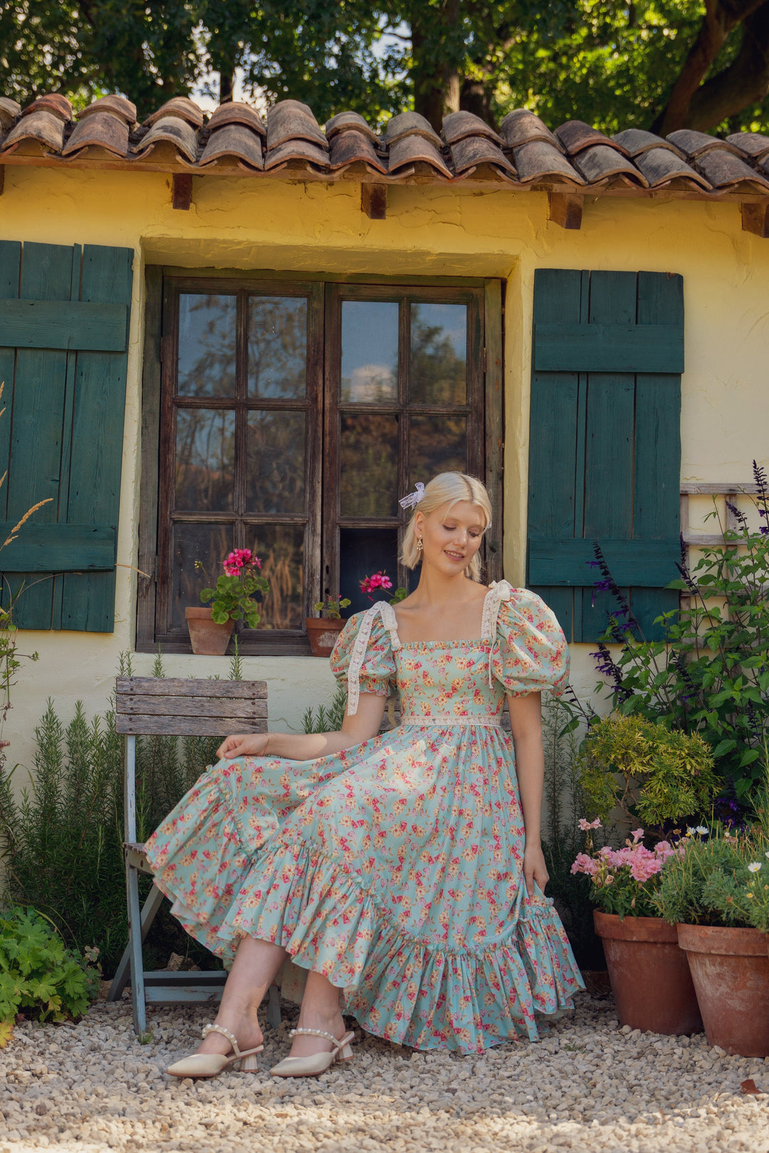 Cottage Magic Midi Dress - Light Turquoise Fairy Tong Cottage Magic Midi Dress - Light Turquoise Fairy Tong