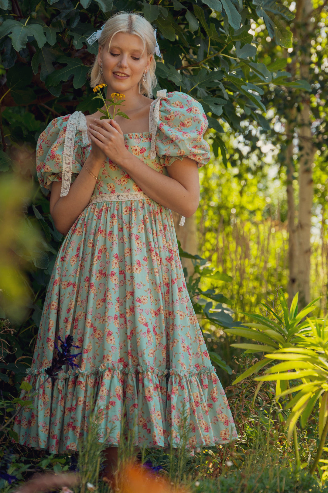 Cottage Magic Midi Dress - Light Turquoise Fairy Tong Cottage Magic Midi Dress - Light Turquoise Fairy Tong