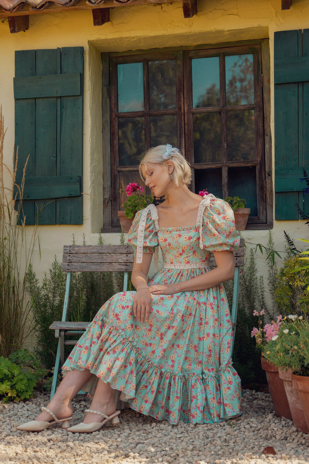 Cottage Magic Midi Dress - Light Turquoise Fairy Tong Cottage Magic Midi Dress - Light Turquoise Fairy Tong