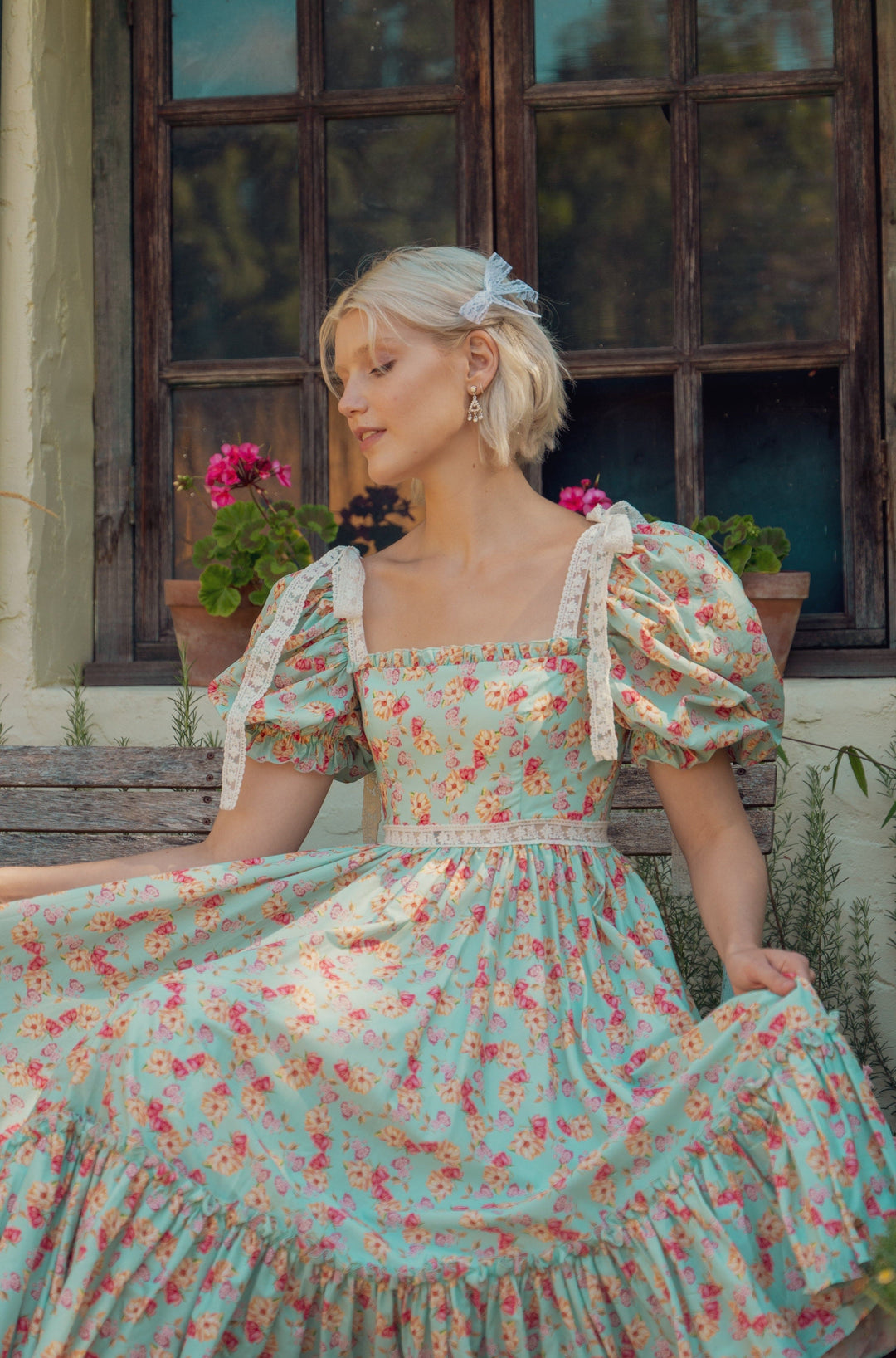 Cottage Magic Midi Dress - Light Turquoise Fairy Tong Cottage Magic Midi Dress - Light Turquoise Fairy Tong