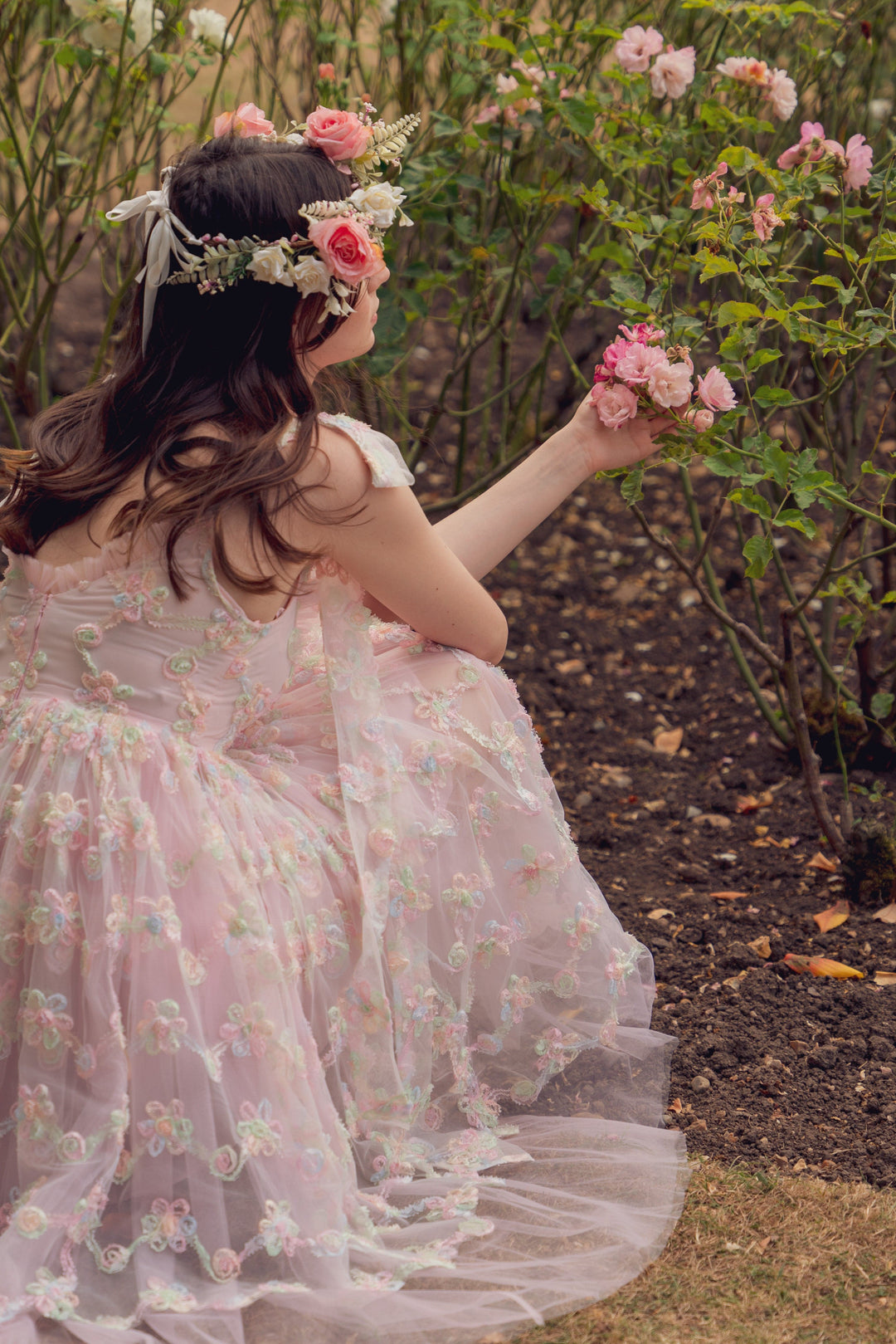 pink dress with flowers Flower White Tulle Long Detachable Cape Veil Wedding Hand Wash Cold Hibiscus Pink Strapless Floral Jacquard