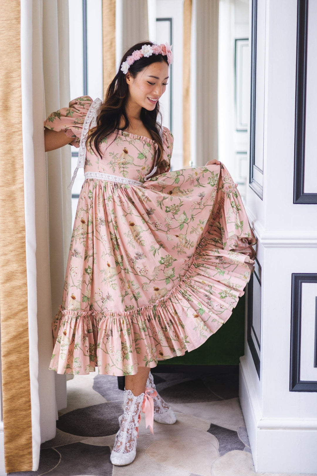 Garden Fairies Magic Midi Dress - Veiled Rose Fairy Tong Garden Fairies Magic Midi Dress - Veiled Rose Fairy Tong
