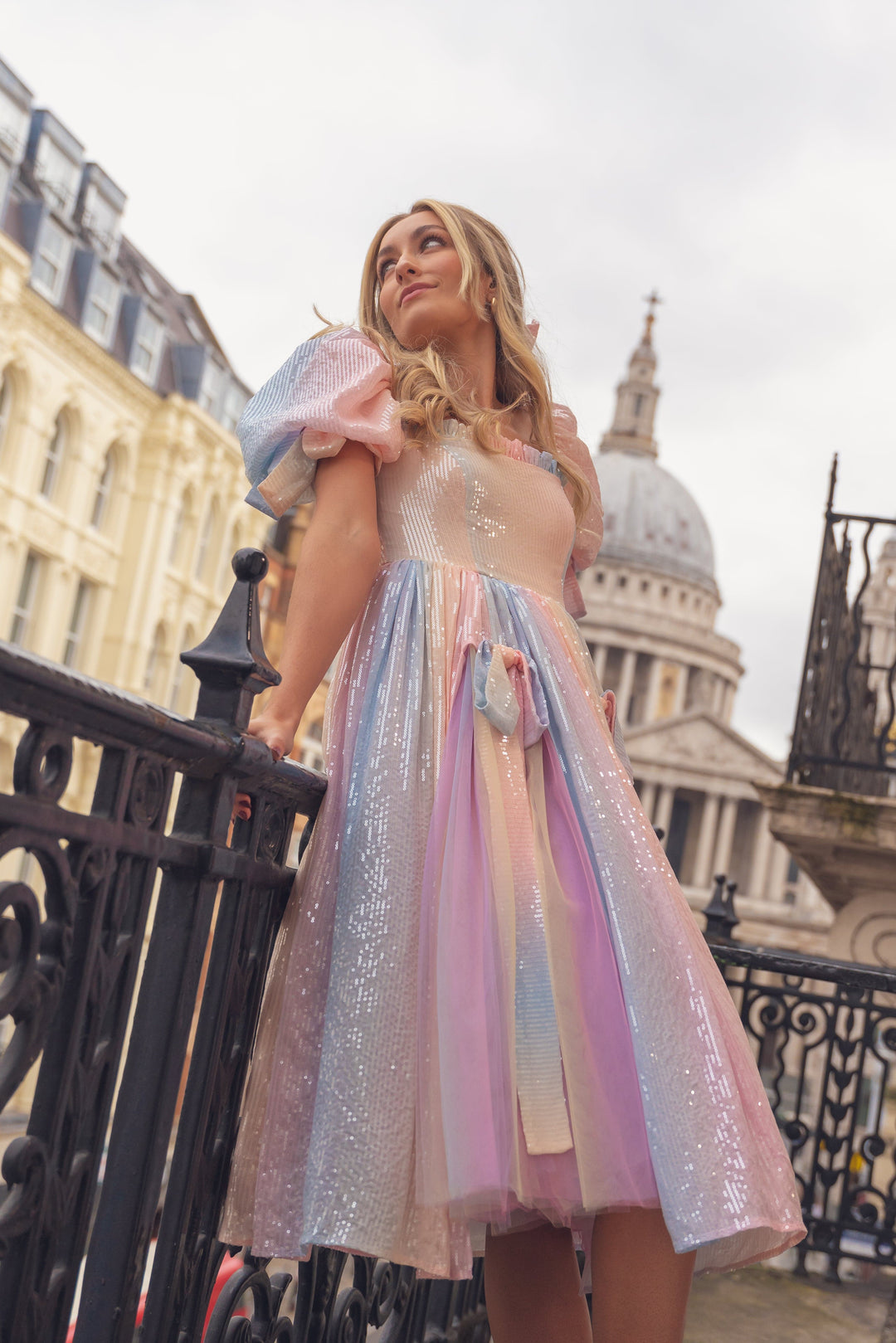 rainbow sequin midi dress Rainbow Carnival Velvet Sequin Midi Dress