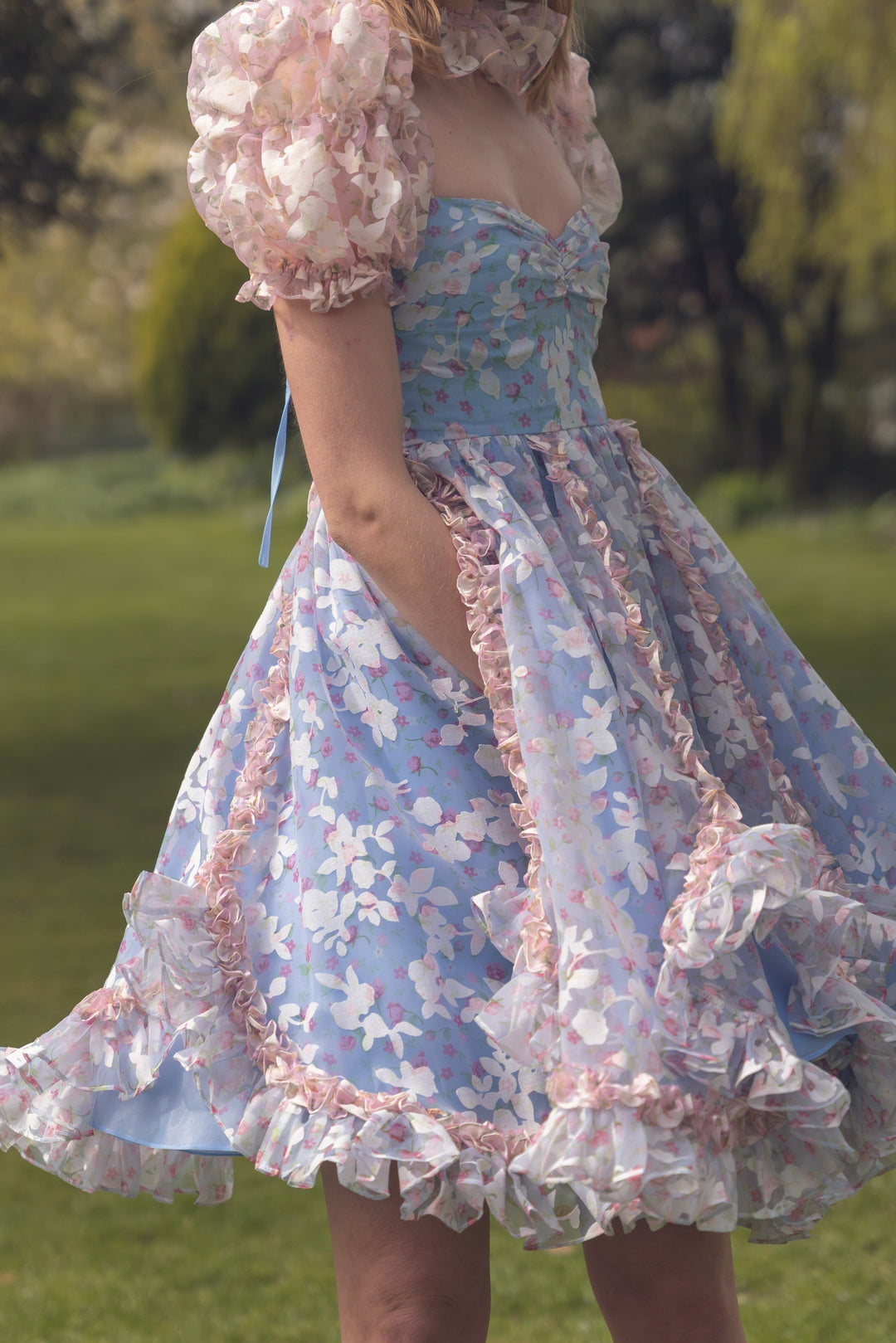 dresses periwinkle blue Periwinkle Sheer-Bodice Long A-Line Prom Dress Periwinkle / 00