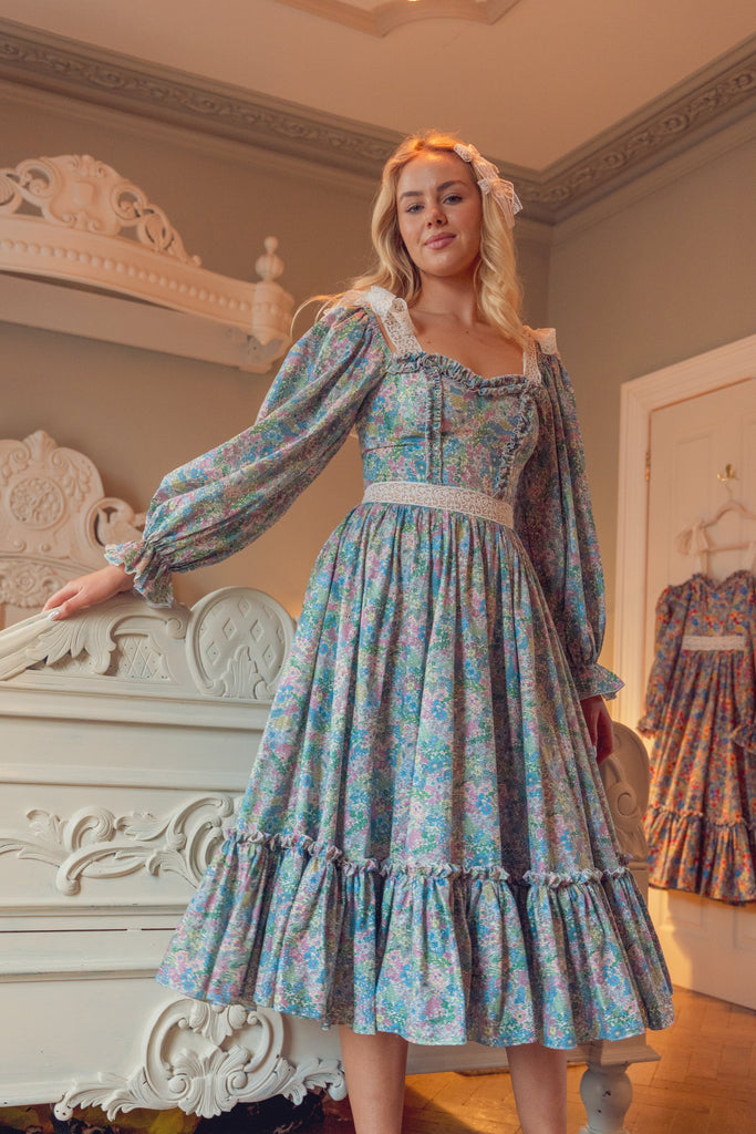 floral pastel dress Wild Meadow Magic Midi Dress