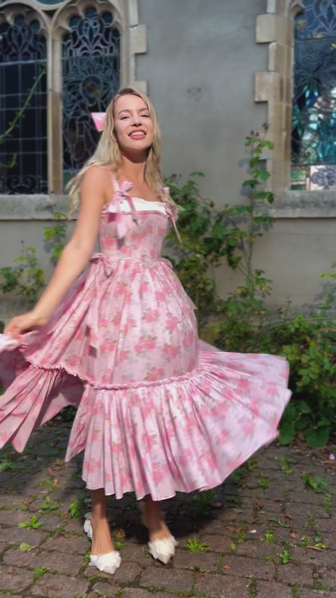 Garden Symphony Corset Midi Dress - Pink – Fairy Tong