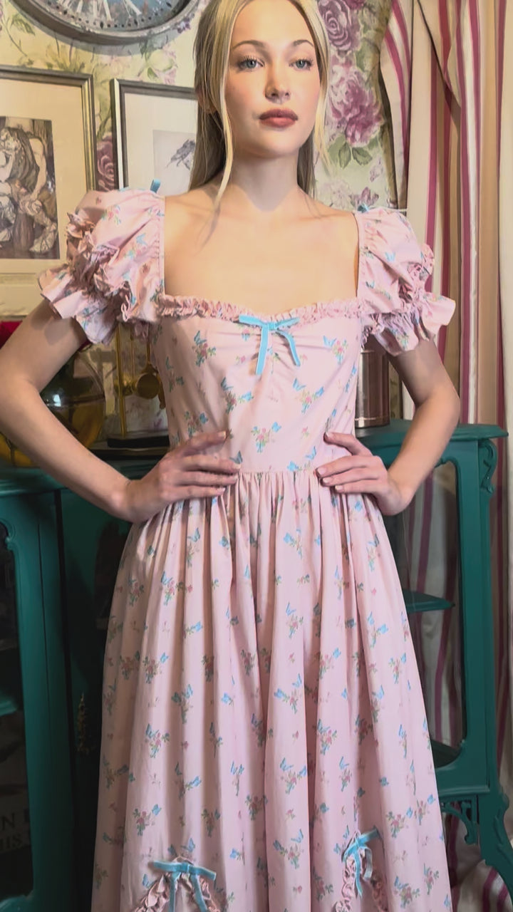 Velvet Flutter Midi Dress