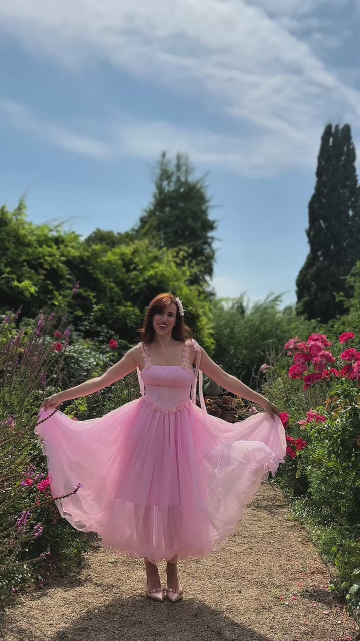 Blossom Belle Tulle Midi Dress - Pink