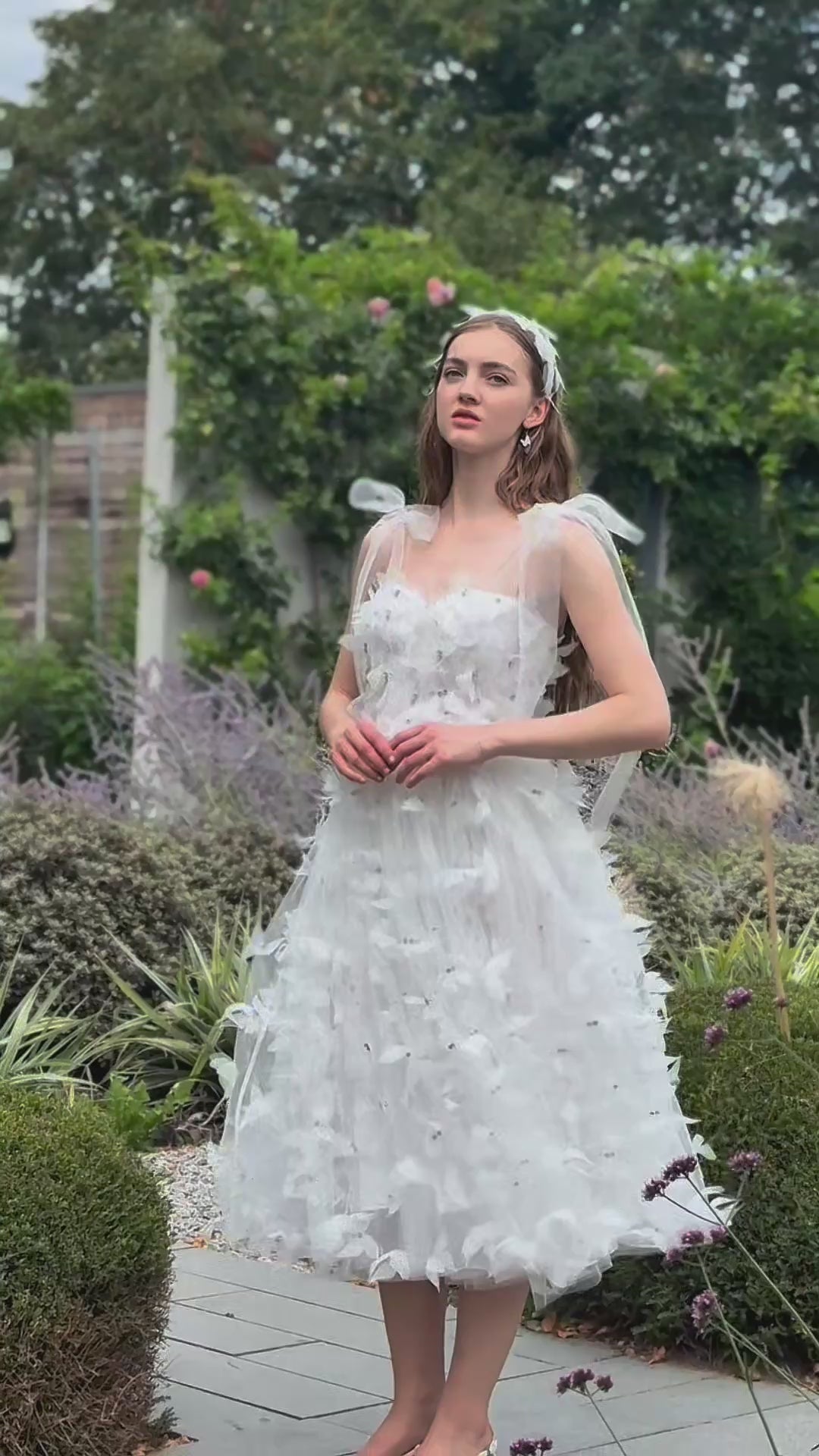 Morpho Fairytale Midi Dress - Pearl White