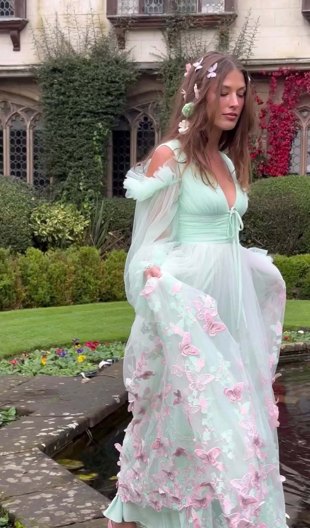 Aurora Butterfly Gown - Mint