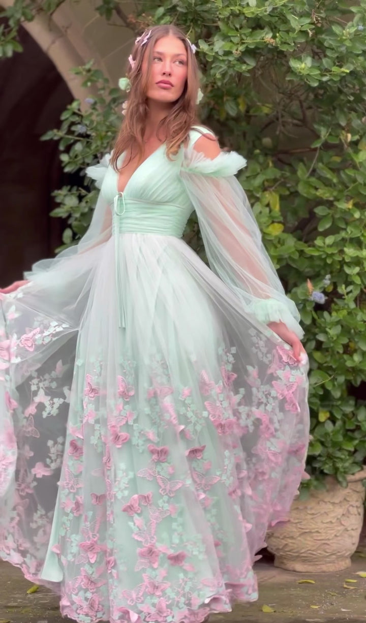 Aurora Butterfly Gown - Mint