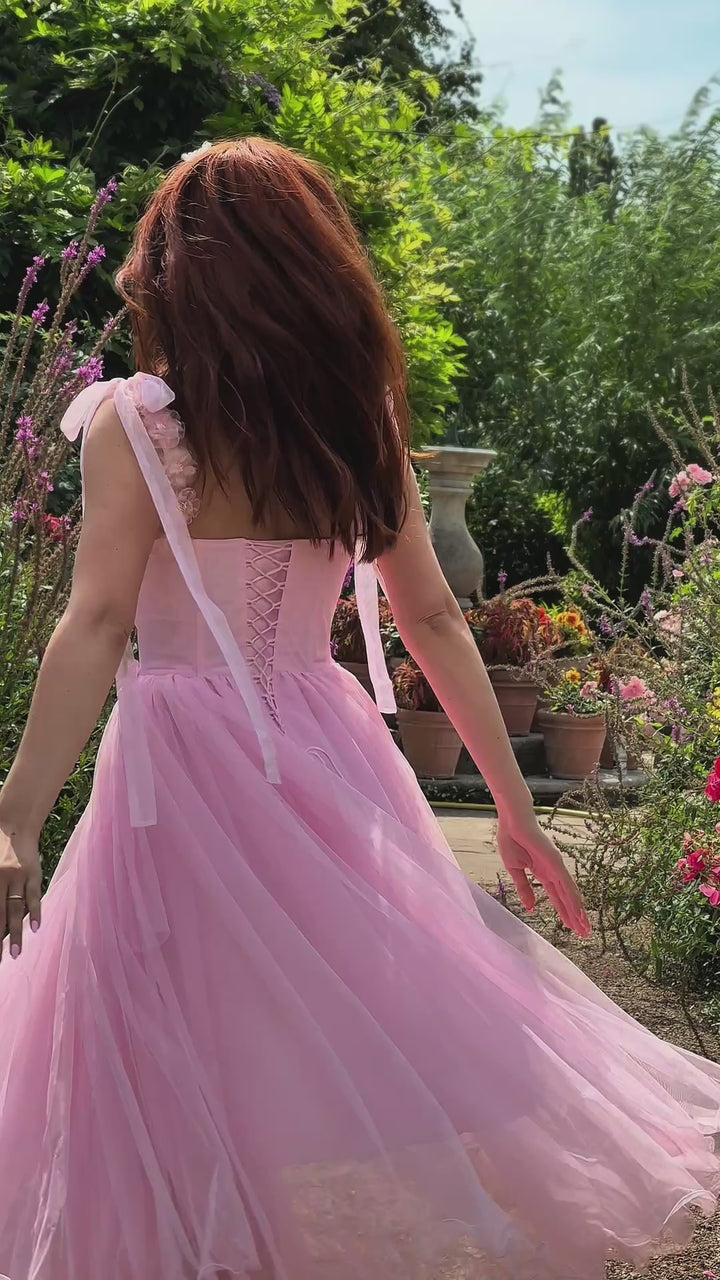 Blossom Belle Tulle Midi Dress - Pink
