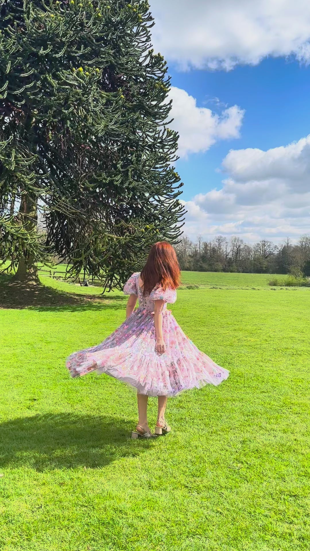 Enchanted Meadow Midi Dress - Violet