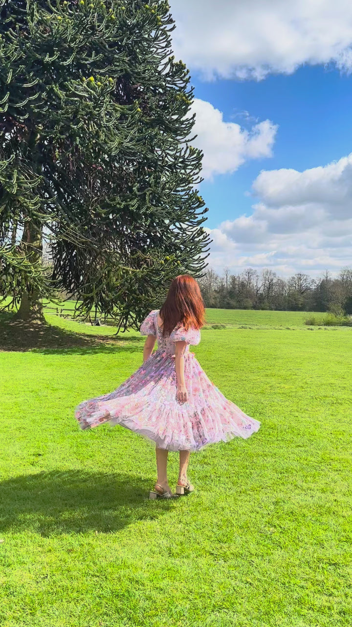 Enchanted Meadow Midi Dress - Violet