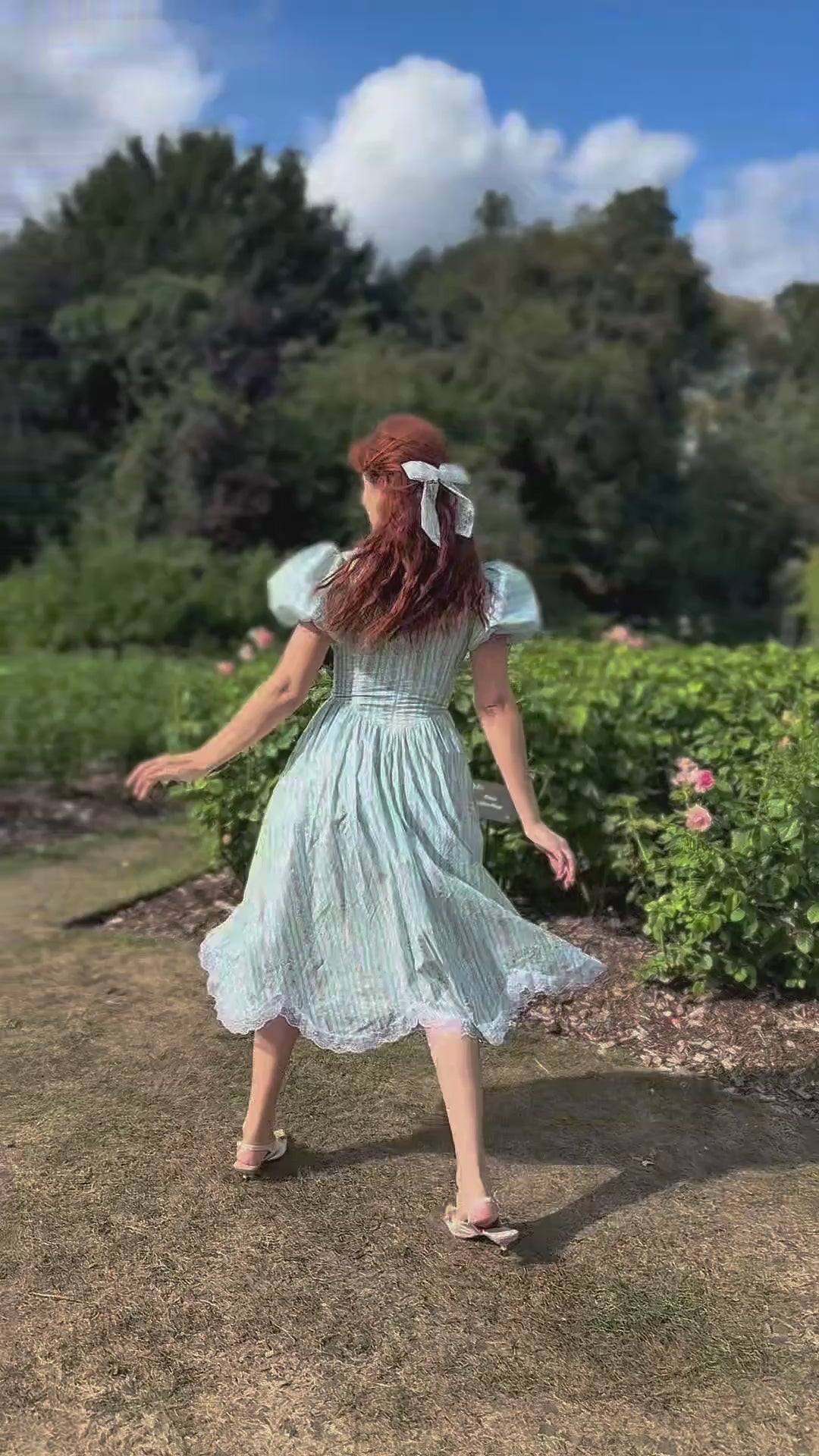 Secret Bloom Midi Dress - Blue